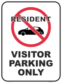 No Resident Parking - Visitor Parking Sign P22129