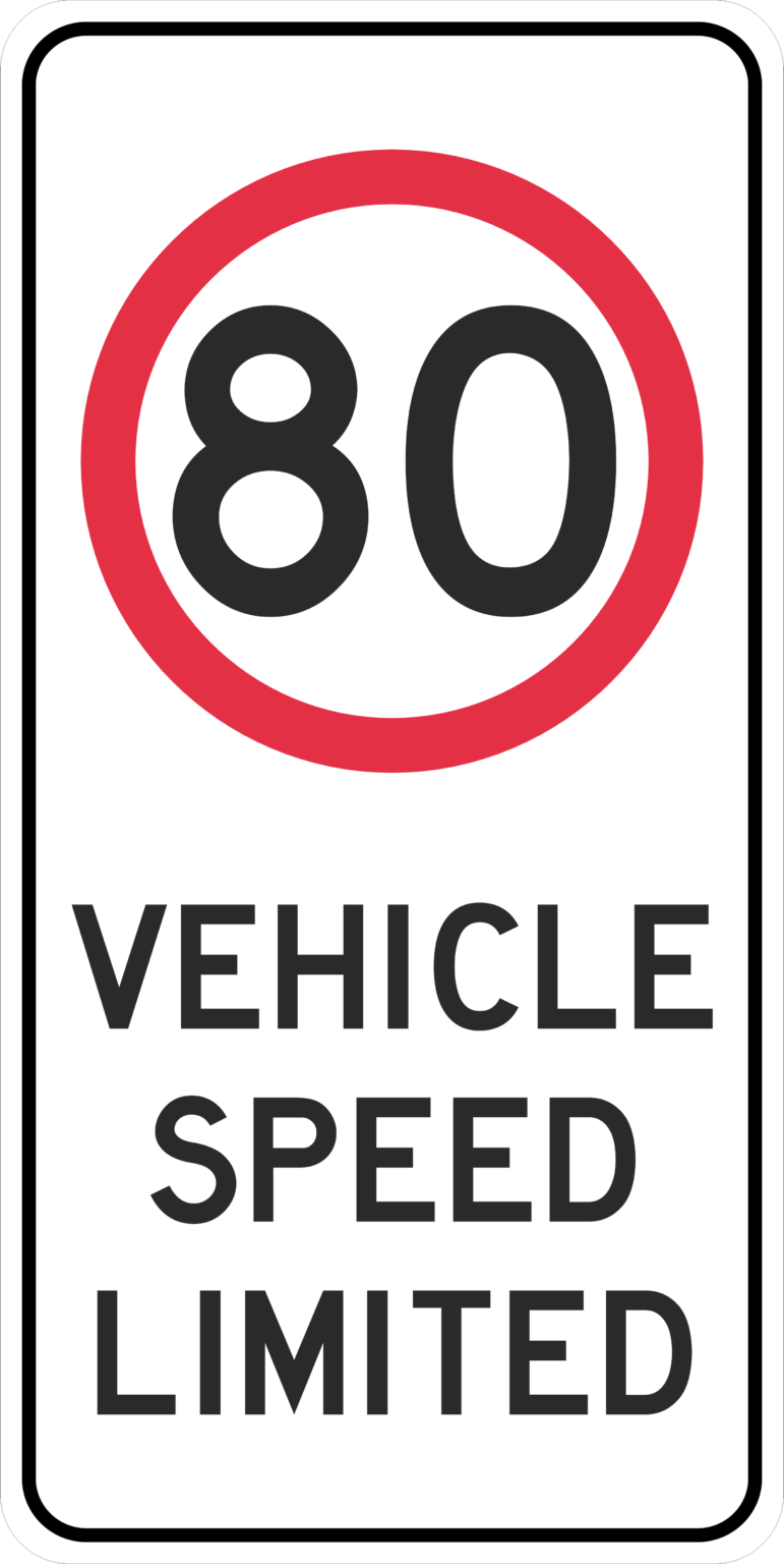 80km Vehicle Speed limited - National Safety Signs