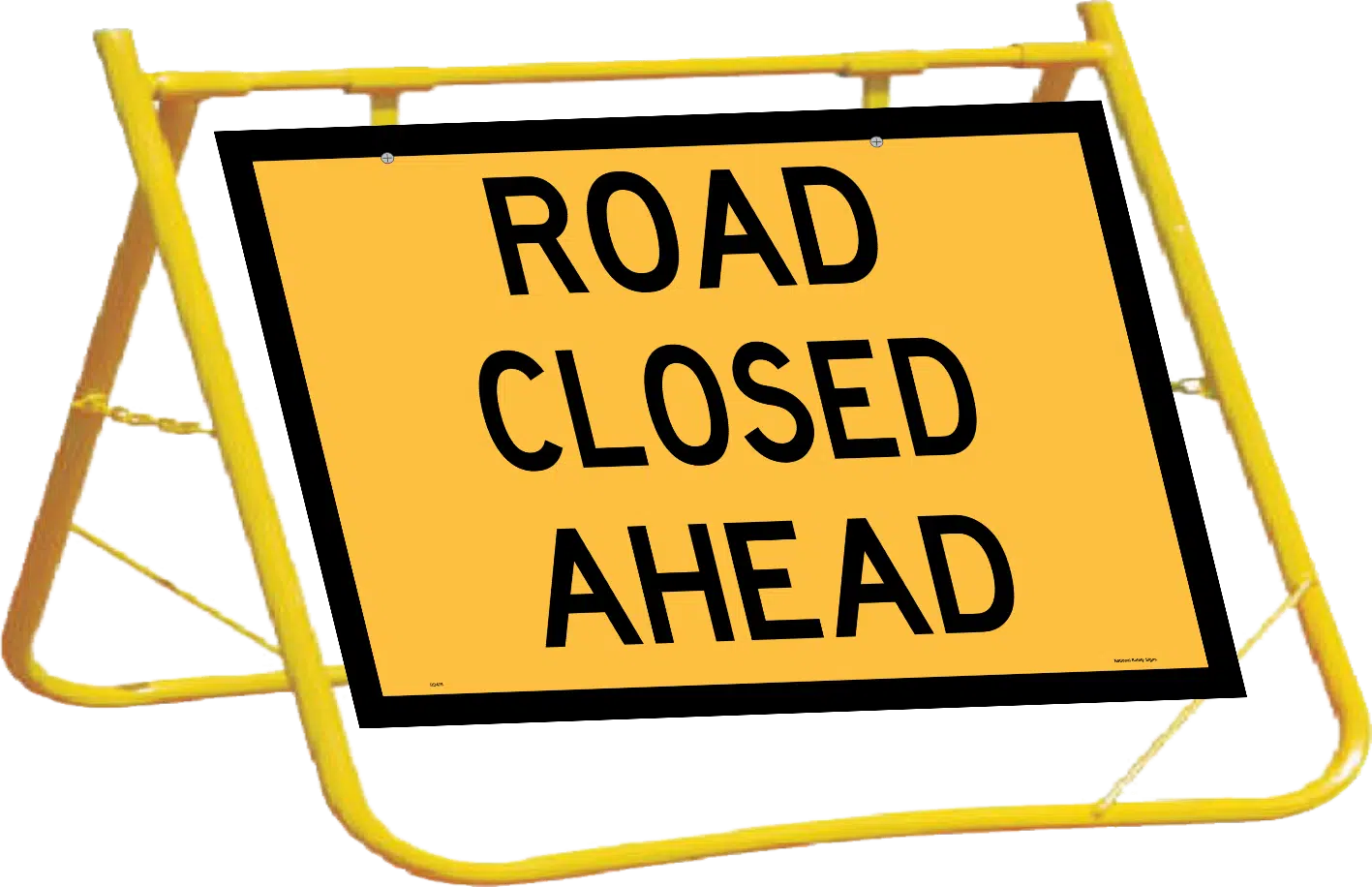 Road Closed Ahead Sign with Stand A40298