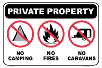 Private Property - No Camping - No Fires - No Caravans P22132