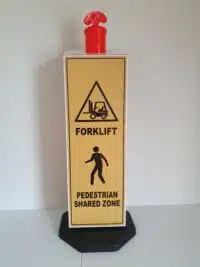Forklift Shared Zone Bollard sign B3203