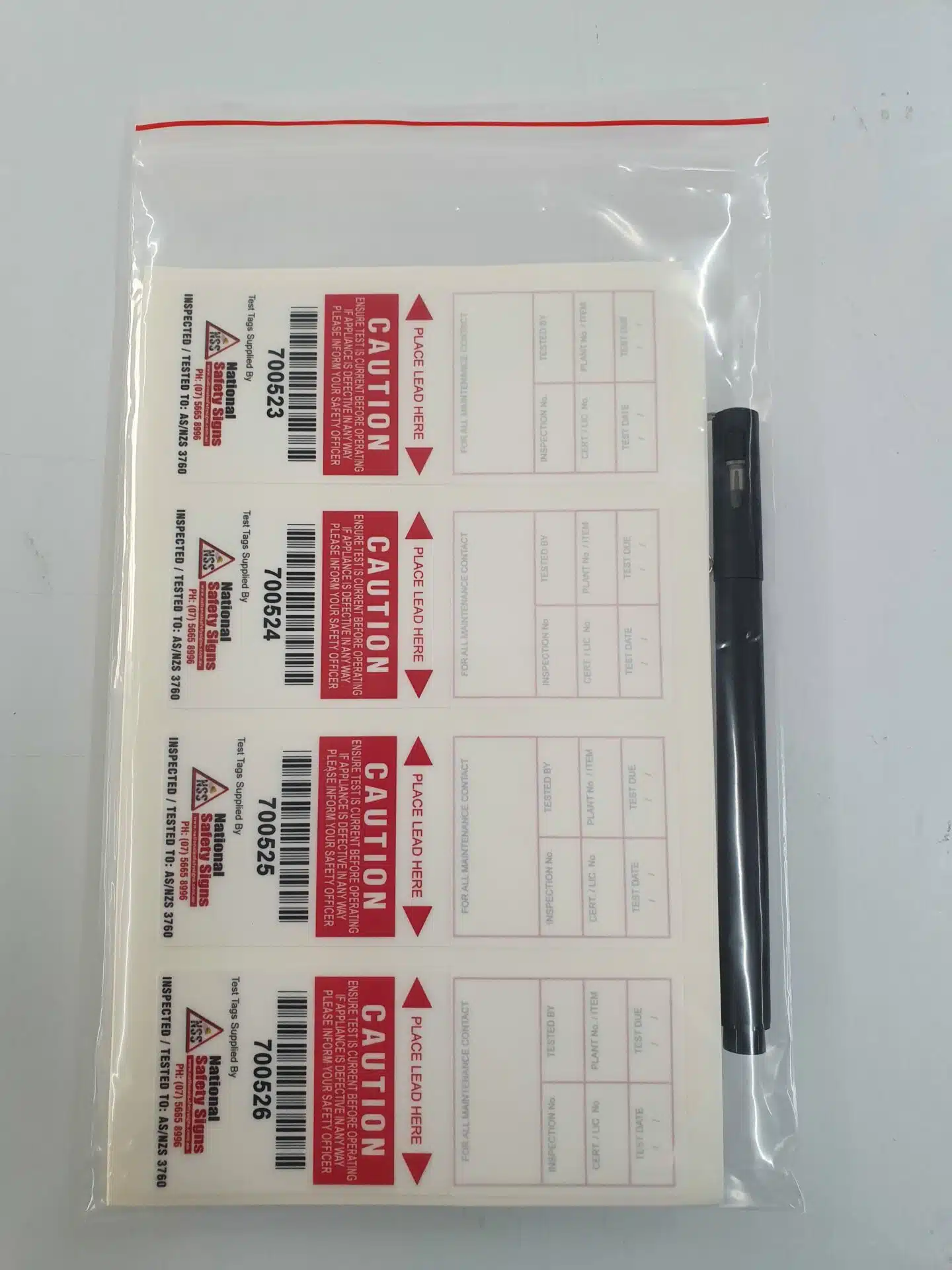 Test and Tag Self Laminating 100 Pack with Pen LT1200 - Image 2