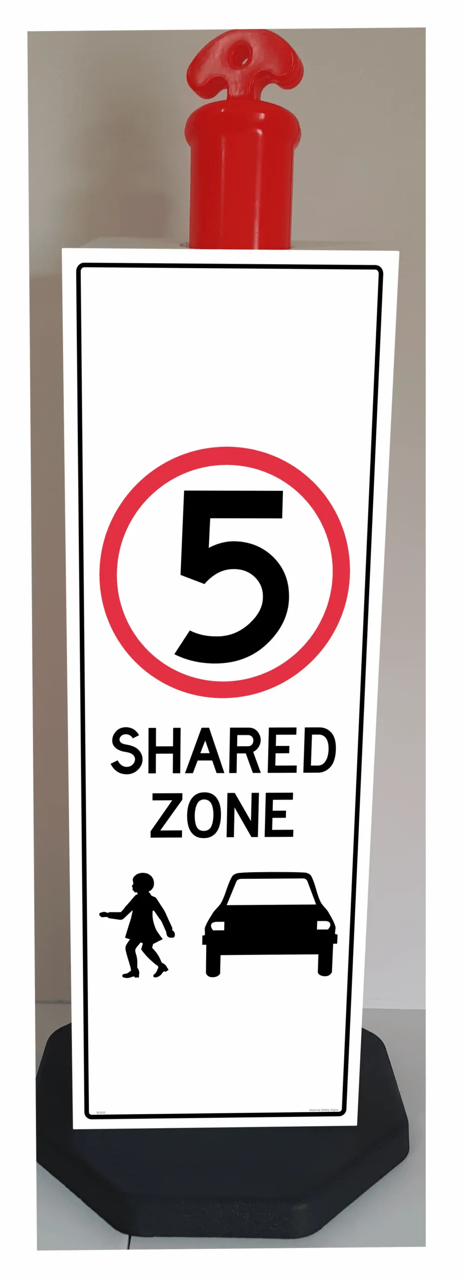 5kph Shared Zone Bollard sign B3205