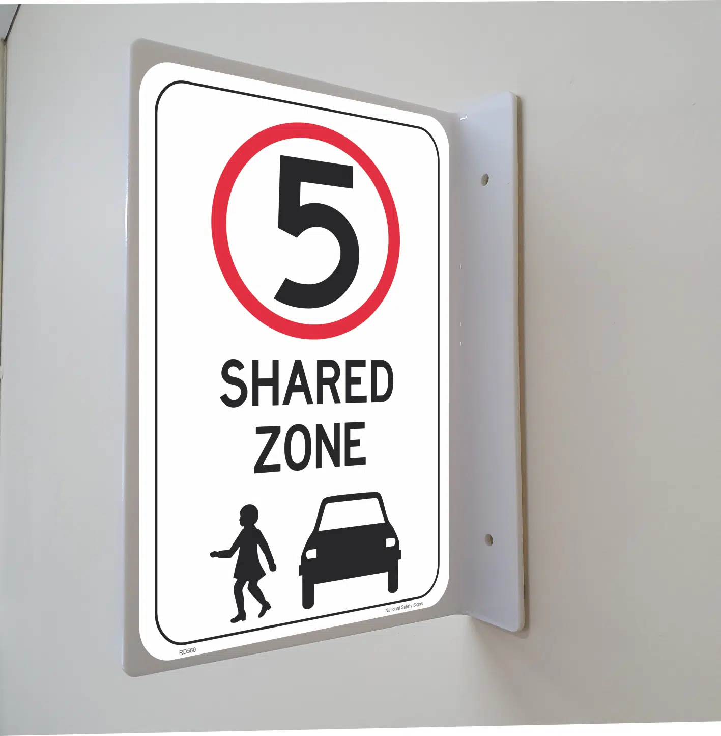 Shared Zone 5km Projection Wall Sign RD580