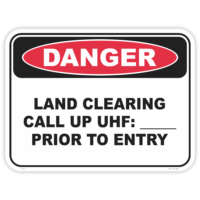 Danger land clearing safety sign - AS1319 compliant, National Safety Signs Australia