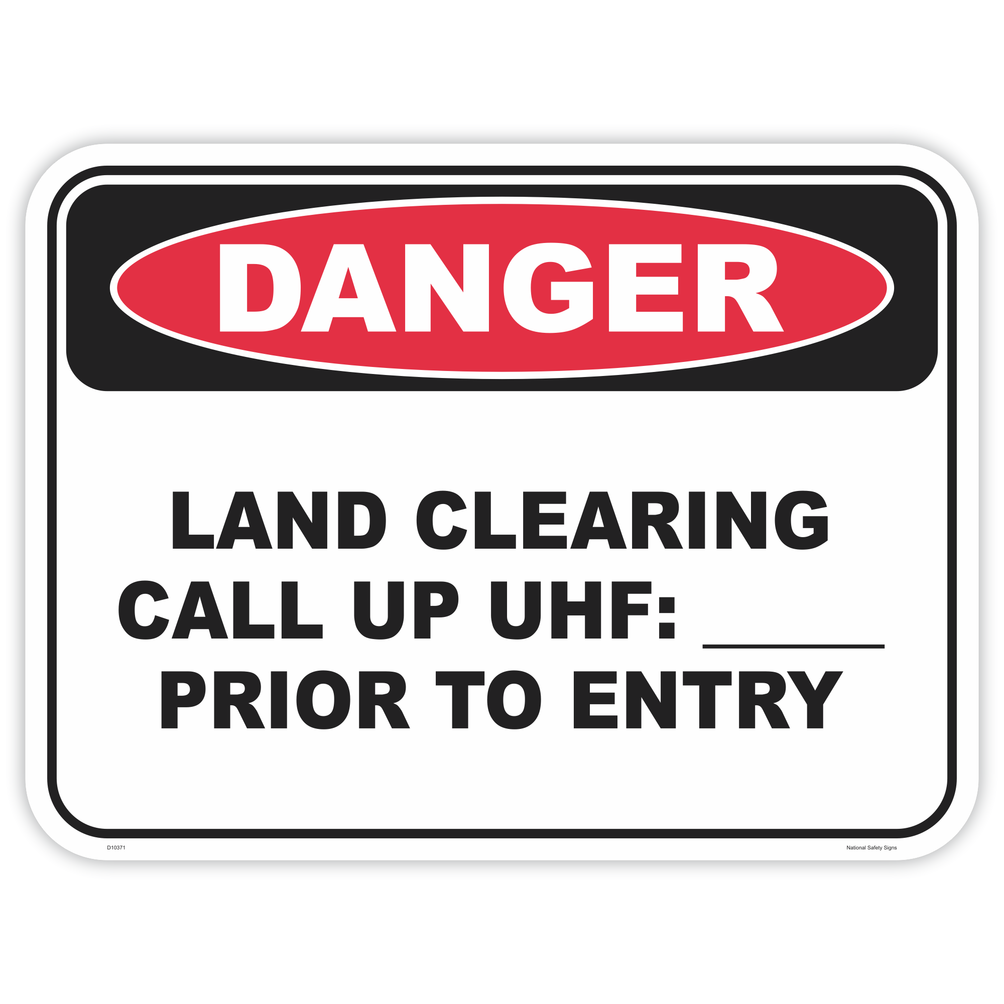 Danger land clearing safety sign - AS1319 compliant, National Safety Signs Australia