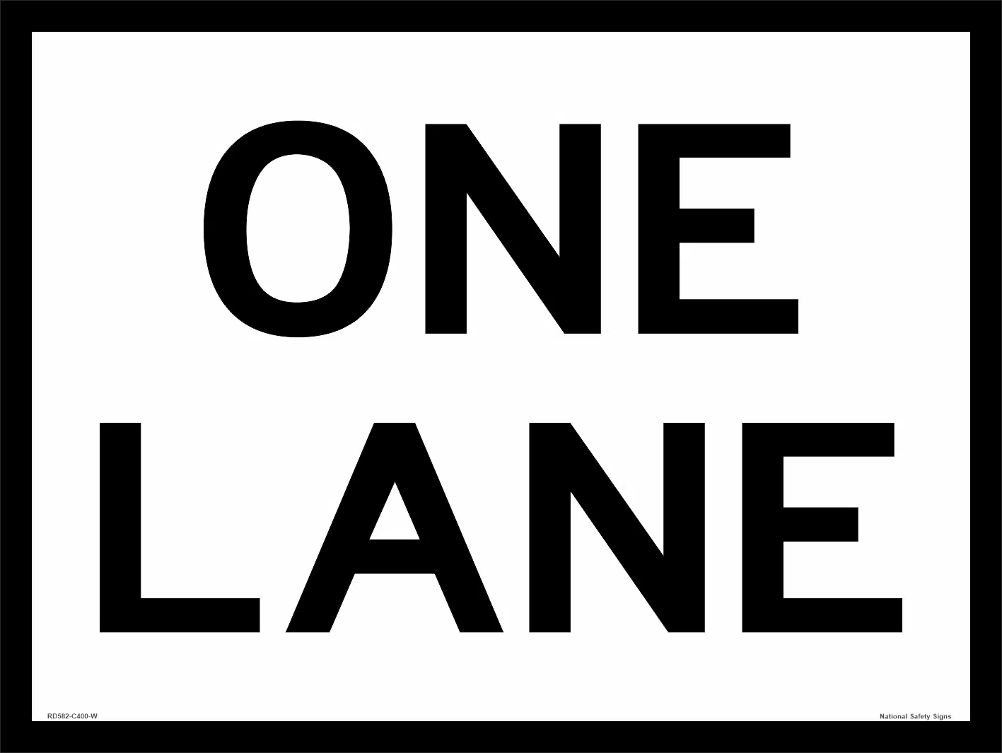 One Lane sign  RD582