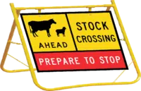 Stock Crossing  Sign with Stand A400300