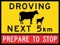 Droving Next 5km Sign  RD586
