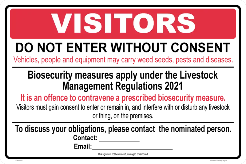 Farm Biosecurity Management Sign  EN32231