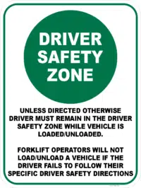 Driver Safety Zone sign   V2673