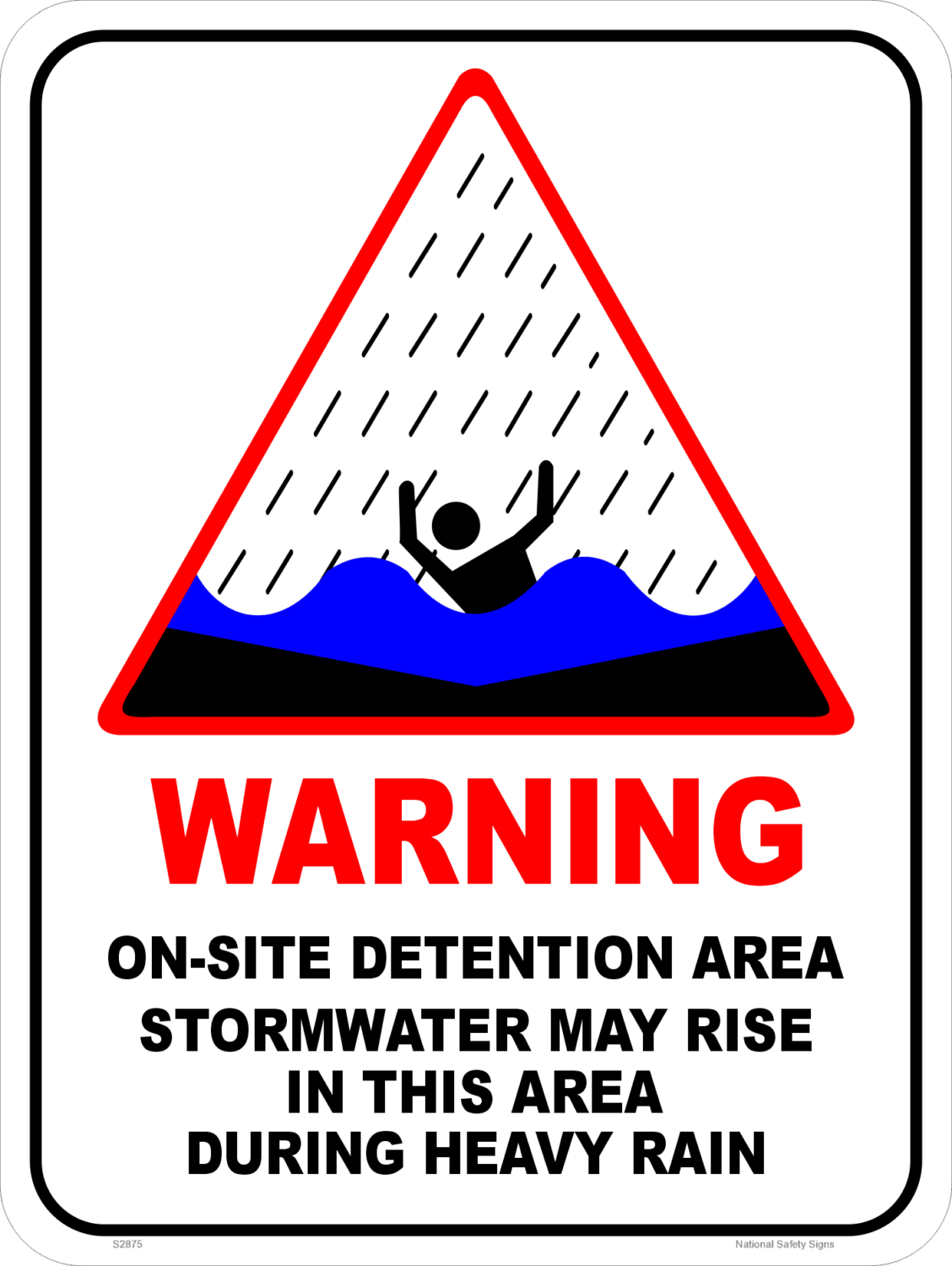 Onsite stormwater detention area colour sign S28112