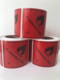 Flammable Gas Class 2 - 500 labels per roll  H15191