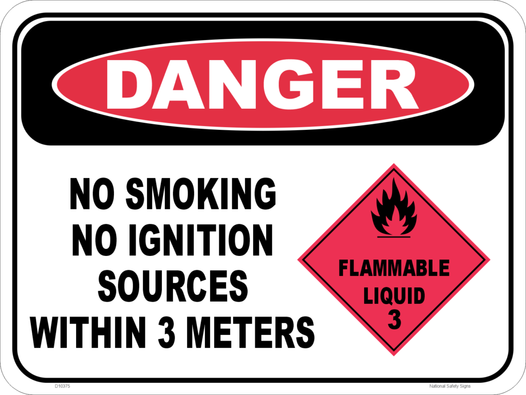 Danger No Ignition Sources within 3 metres D10375