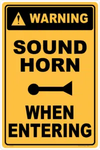 Sound Horn When Entering Sign W30330