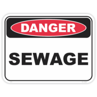 Danger sewage safety sign - AS1319 compliant, National Safety Signs Australia