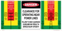 Clearance for operating near Powerlines sign S28113