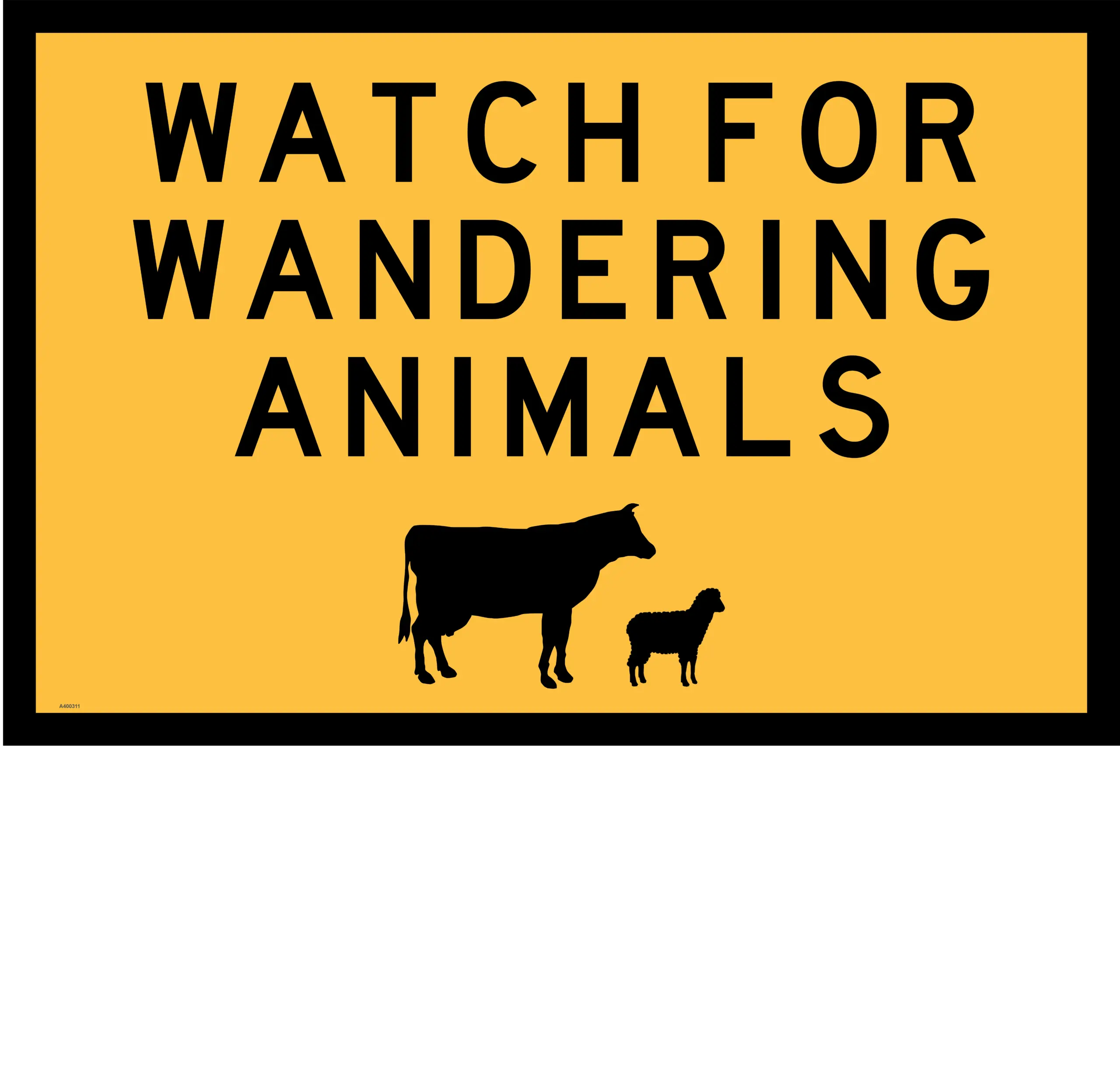 Watch for Wandering Animals Sign with Stand Combo A400311 - Image 2