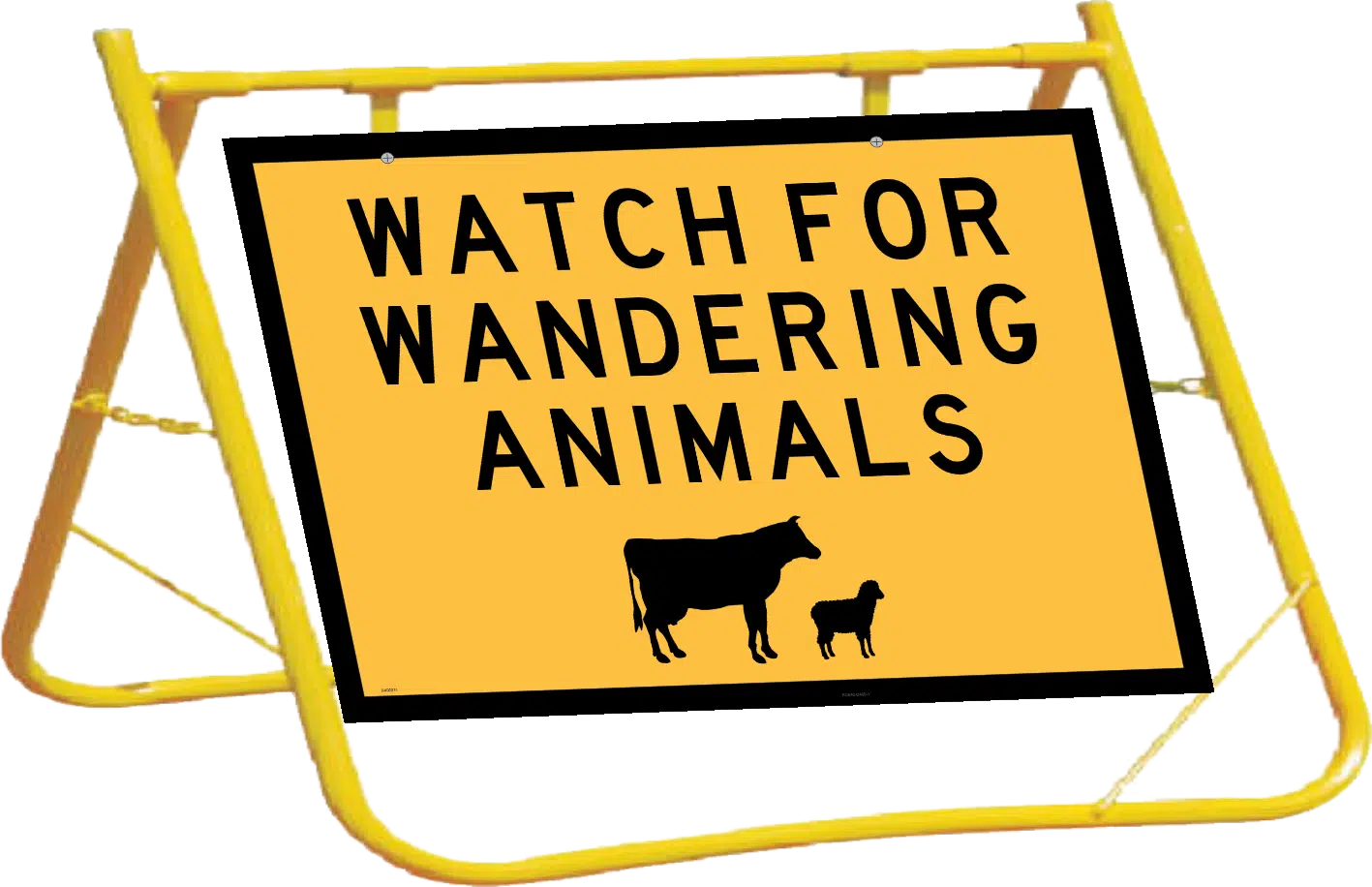 Watch for Wandering Animals Sign with Stand Combo A400311