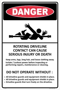 Rotating Driveline Sign D10379