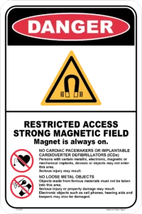 Danger Strong Magnetic Field Sign    D10381