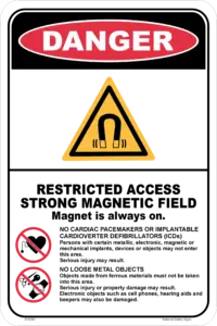 Danger Strong Magnetic Field Sign    D10381