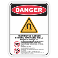 Danger strong magnetic field safety sign - AS1319 compliant, National Safety Signs Australia