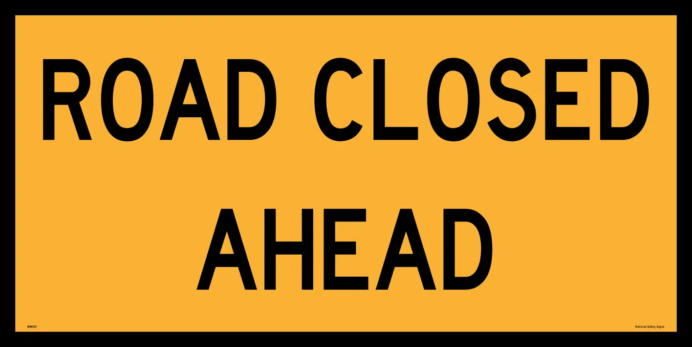 Road Closed Ahead Sign with Stand A400312 - Image 2