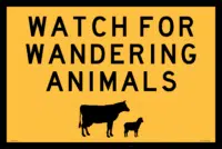 Watch for Wandering Animals Sign  RD592 TC2084_1