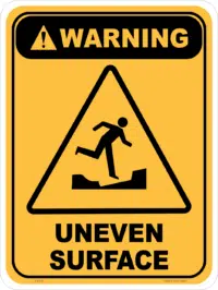 Uneven Surface Warning Sign      W30339