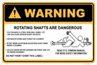 Rotating Shafts are Dangerous Sign  W30332
