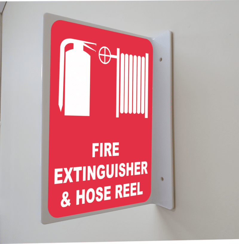 Fire Extinguisher & Hose Reel Projection Wall Sign      F14143