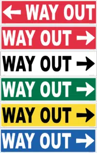 Way Out with Arrow Sign IN16326
