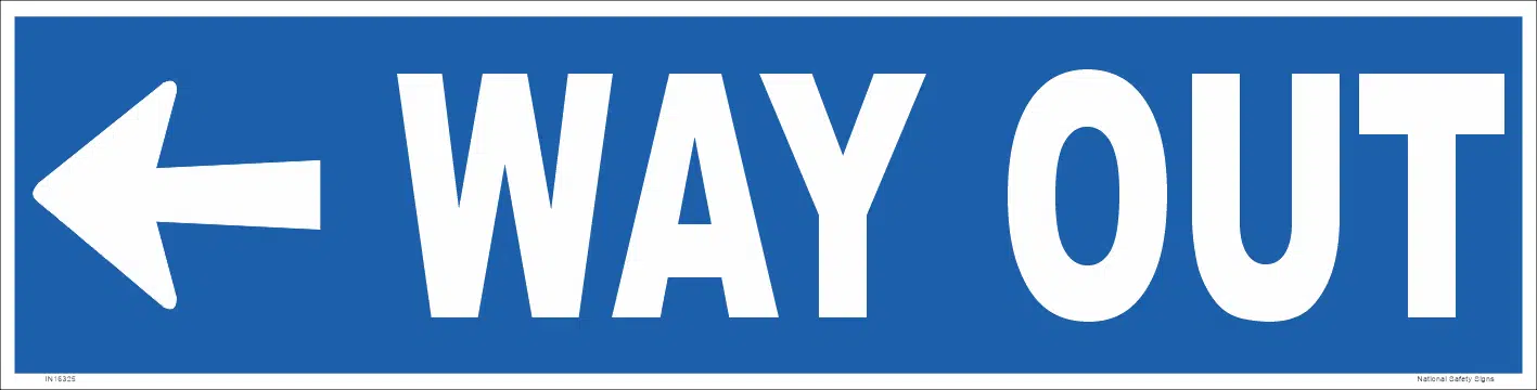 Way Out with Arrow Sign IN16326 - Image 8