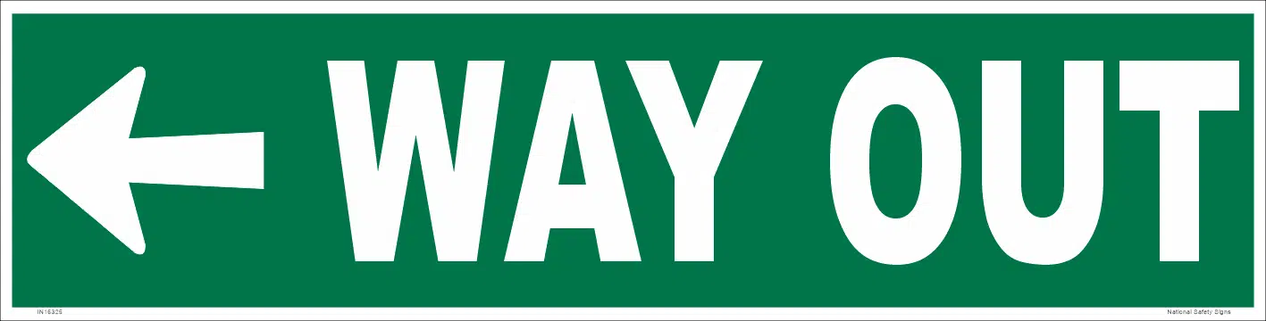 Way Out with Arrow Sign IN16326 - Image 6
