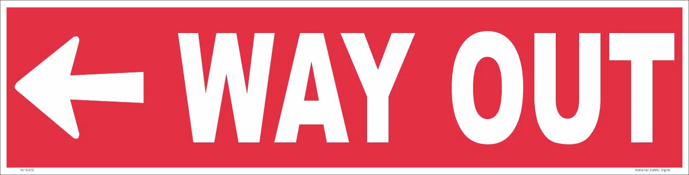 Way Out with Arrow Sign IN16326 - Image 4