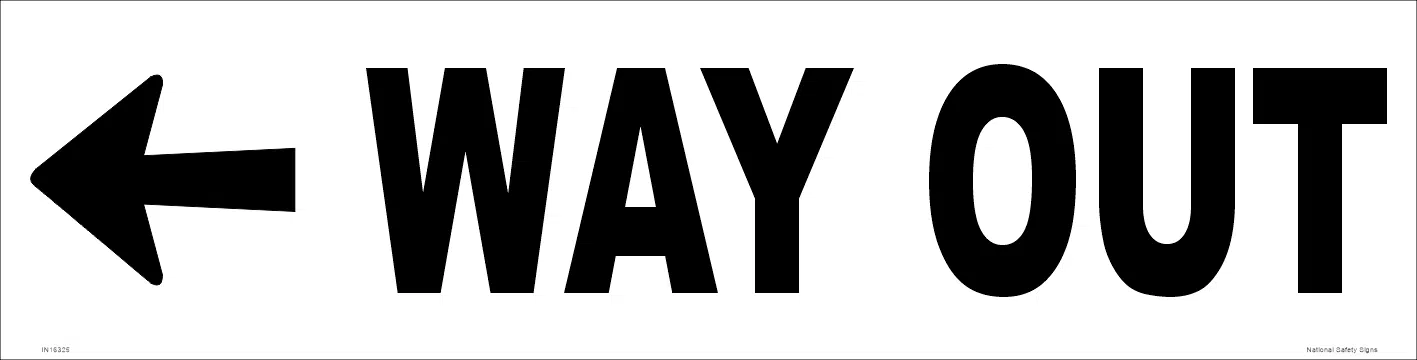 Way Out with Arrow Sign IN16326 - Image 11