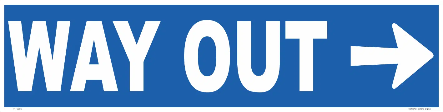 Way Out with Arrow Sign IN16326 - Image 9