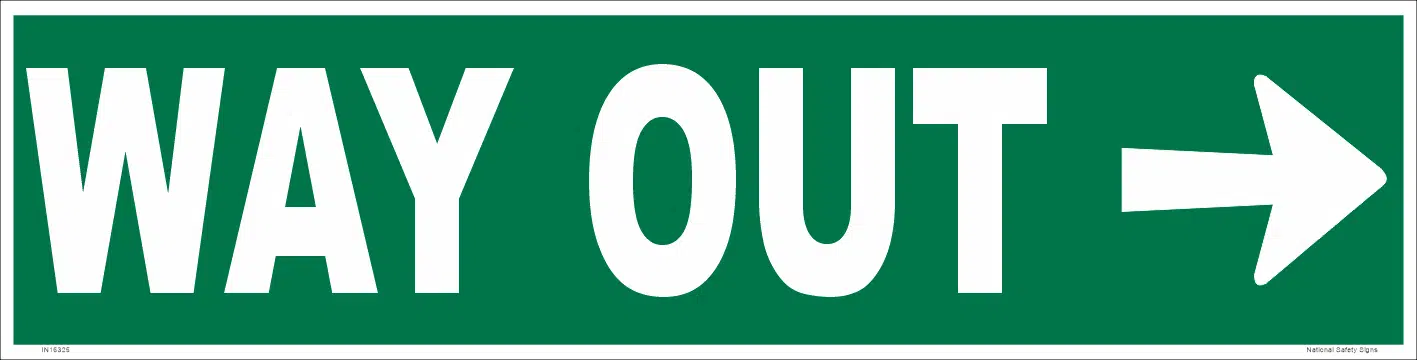Way Out with Arrow Sign IN16326 - Image 7