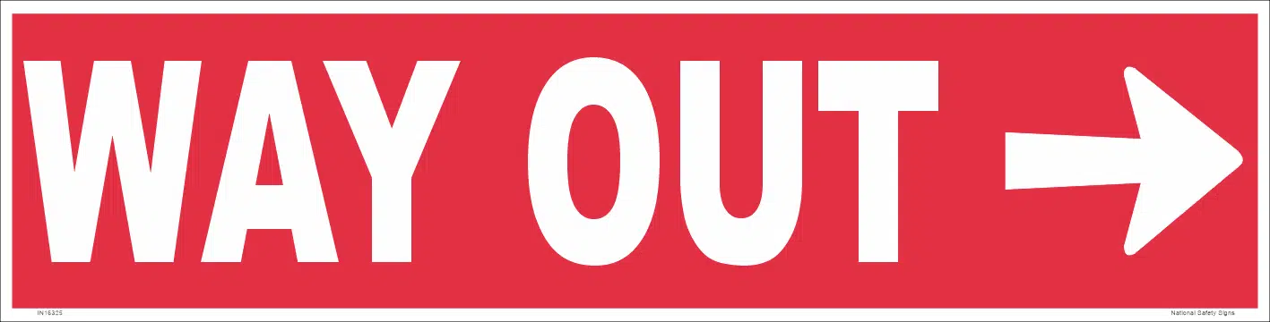 Way Out with Arrow Sign IN16326 - Image 5