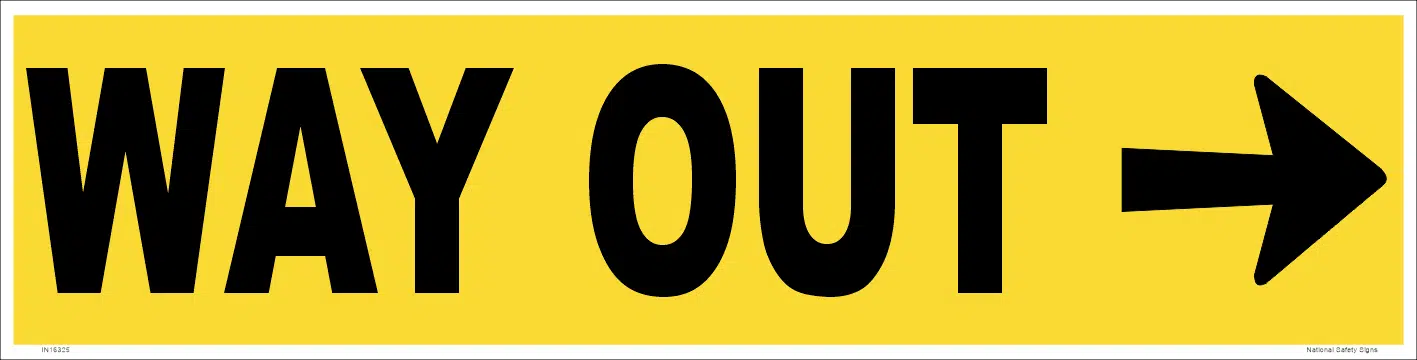 Way Out with Arrow Sign IN16326 - Image 3