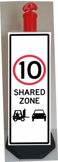Shared Zone - Forklift Bollard sign B3212