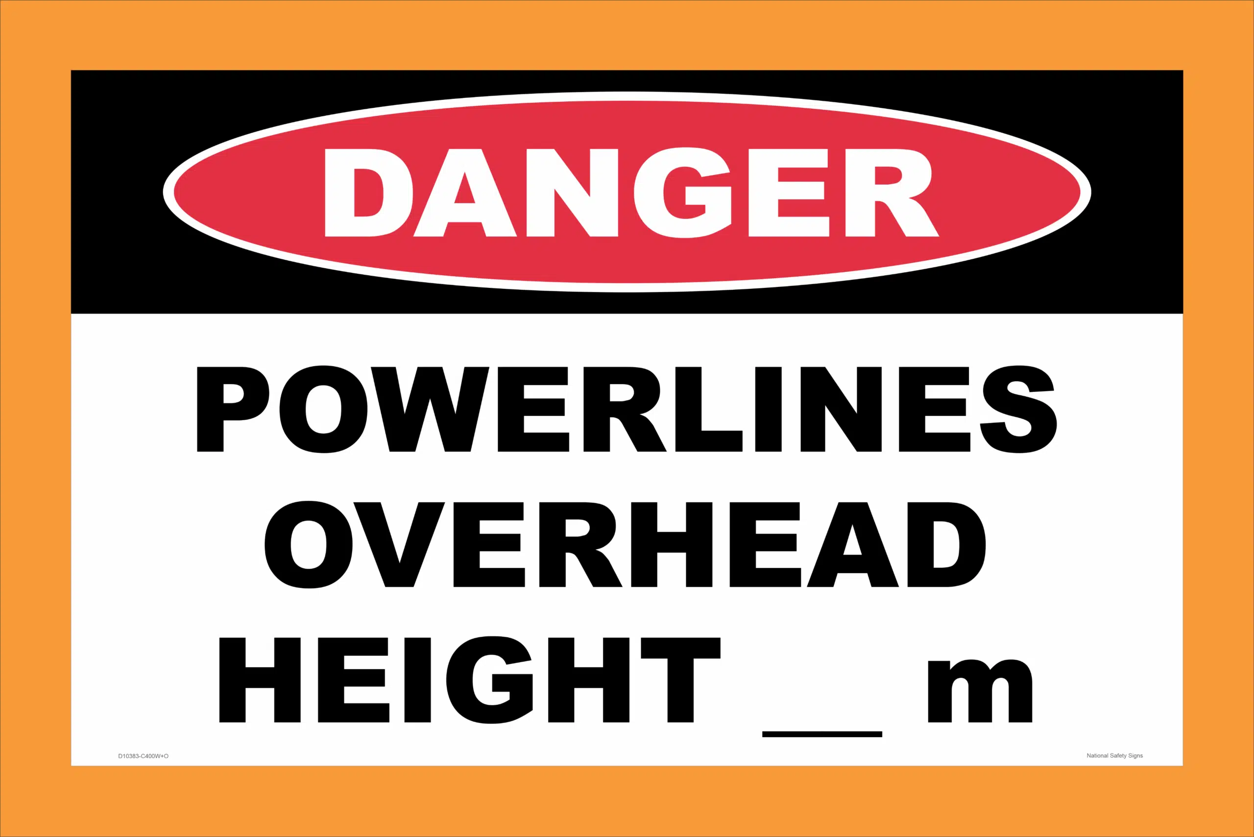 Powerlines Overhead Target Board Sign with Stand Combo A400316 - Image 2