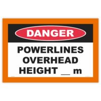 Danger powerlines overhead safety sign - AS1319 compliant, National Safety Signs Australia