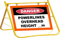 Powerlines Overhead Target Board Sign with Stand Combo