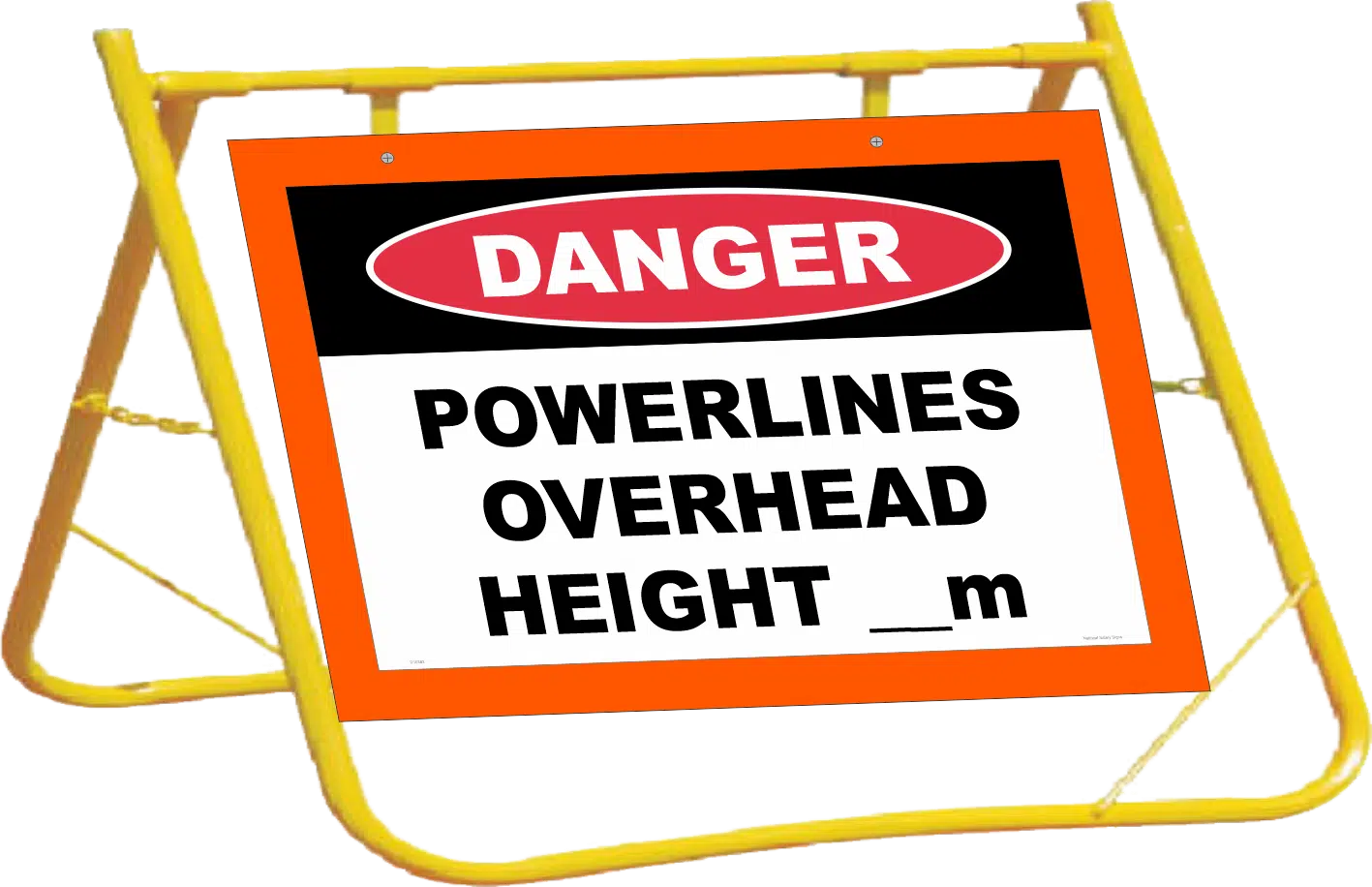 Powerlines Overhead Target Board Sign with Stand Combo