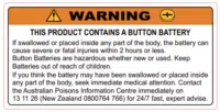 Button Battery Keep Out Of Reach Version 2 Sticker Roll of 500   IN16331
