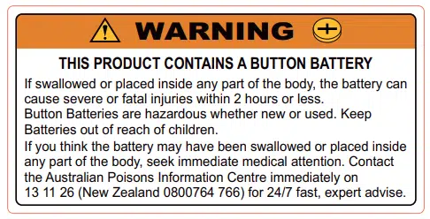 Button Battery Keep Out Of Reach Version 2 Sticker Roll of 500   IN16331