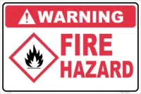 Fire Hazard sign          F14140