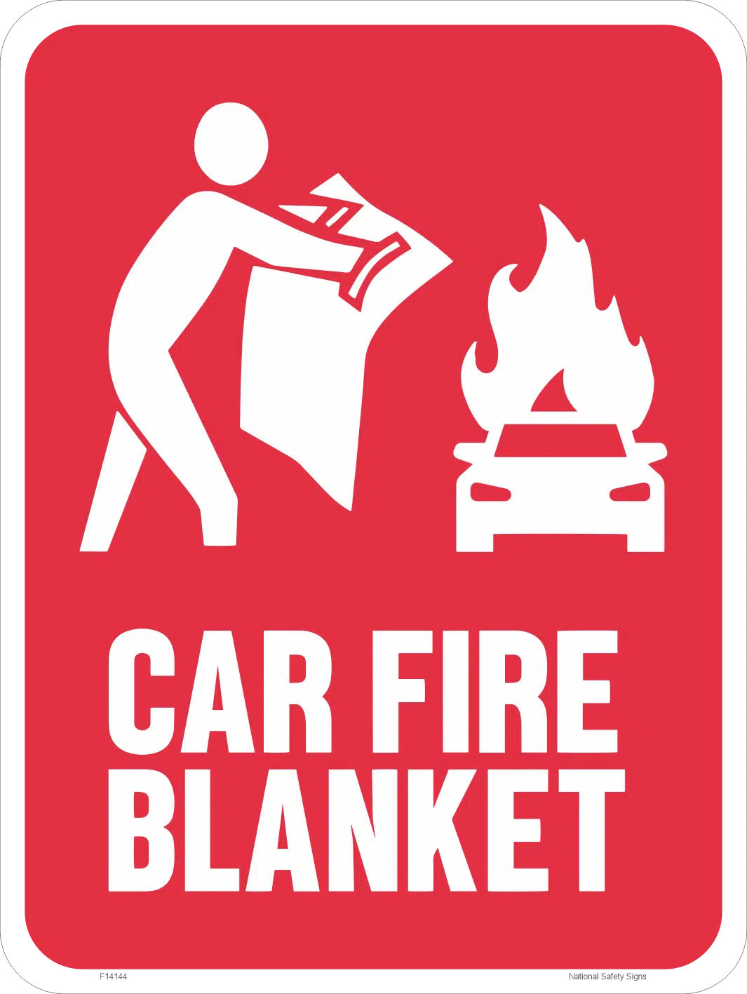 Car Fire Blanket sign F14144